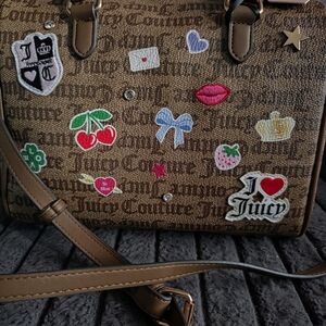 Juicy Couture Brown Handbag with Patches